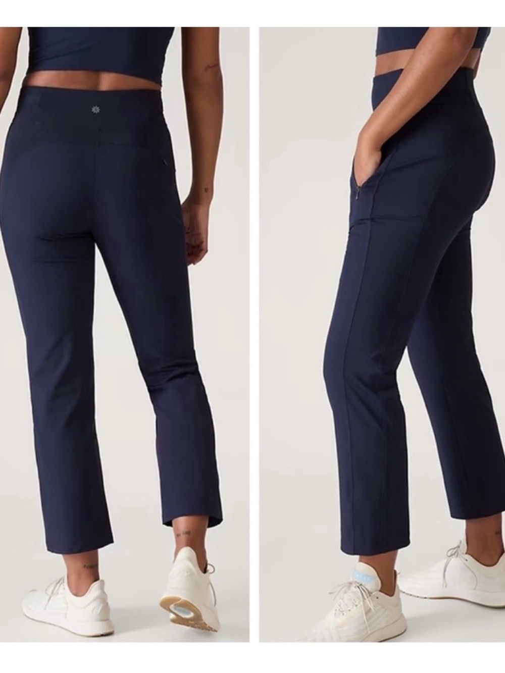 ATHLETA FAIRWAY 7/8 GOLF PANTS NAVY BLUE ACTIVE NEW! Sz10